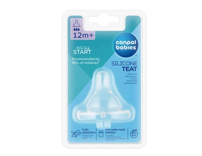 Соска силіконова до пляшечок з широким отвором "EasyStart" Швидкий потік 1 шт. Canpol babies
