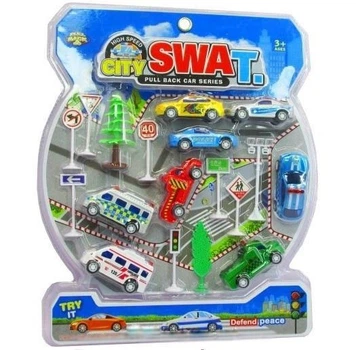 Zestaw samochodów Trifox z akcesoriami drogowymi (5901353107765)