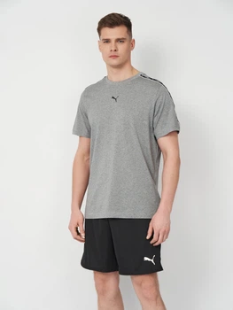 Футболка хлопковая длинная мужская Puma Essentials Tape 69169303 M Medium Gray Heather (4069161746321)