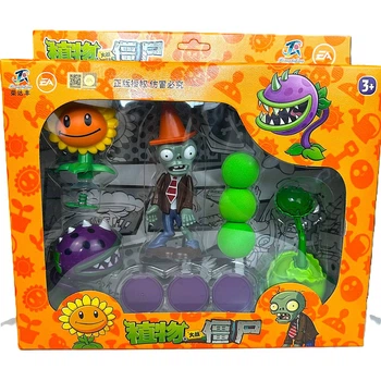 Детский набор фигурок Растения против Зомби | Фигурки Plants vs Zombies в коробке Подсолнух