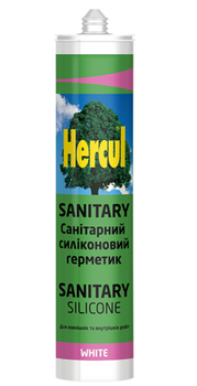 Герметик силіконовий HERCUL SANITARY санітарний, прозорий (280 мл)