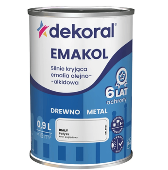 Емаль для дерева та металу Dekoral Emakol, білий, глянець