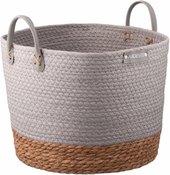 Кошик для зберігання Ardesto Minimalism паперовий шпагат рогожка 35х35х27 см Сірий (ARHC2508RG)