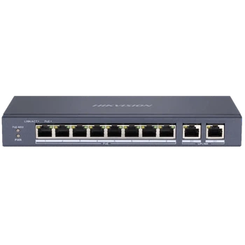 Комутатор 10 портів некерований Hikvision DS-3E0310P-E/M PoE