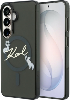 Чохол Karl Lagerfeld IML KC Script MagSafe для Samsung Galaxy S26 Plus Black (KLHMS26M5HKSCAK)
