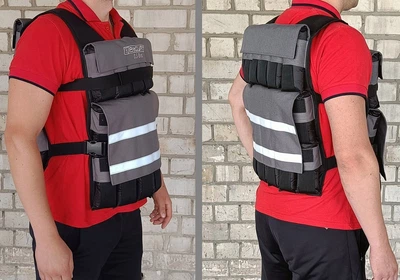 Жилет обтяжувач EasyFit Armor 18 кг набірний з кроком 0,5 кг (Чорний)