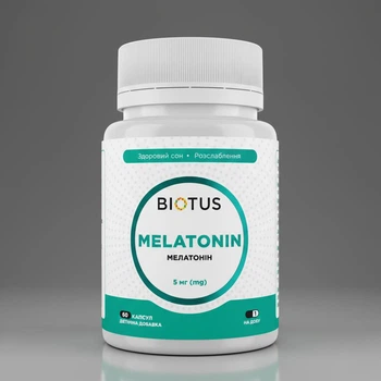 Мелатонін для здорового сну та розслаблення Melatonin Biotus 5 мг 60 капсул