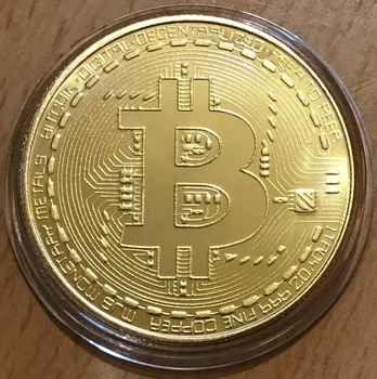 Сувенирная монета / жетон - Биткоин (Bitcoin) - в капсуле