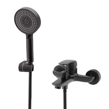 Смеситель для ванны KOER KB-40008-05 черный с коротким изливом и лейкой KR3473