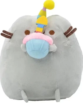 Мягкая игрушка Pusheen The Cat Festive Cake Кот с Праздничным Кексом 15см Серый