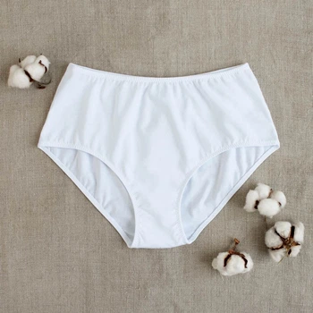 Женские трусы высокая посадка 100% хлопок 46 белый TS2-Cotton100-Bil-46 Ladan