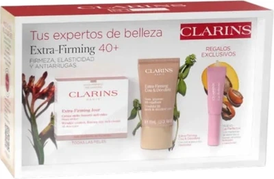 Zestaw do pielęgnacji twarzy Clarins Extra-Firming 40+ Krem 50 ml + Krem do szyi i dekoltu 15 ml + Balsam do ust 12 ml (3666057227707)