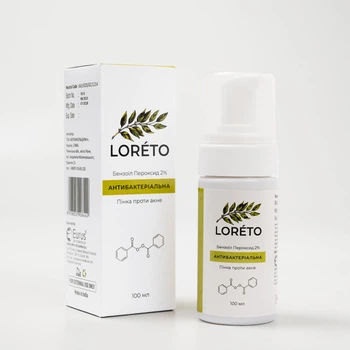 Пінка для вмивання Loreto Foam з бензоїл пероксидом 2%