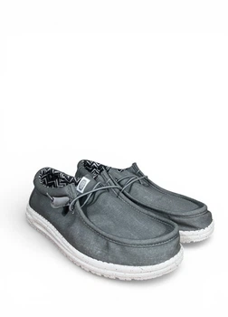 Мокасины Hey Dude Wally Stretch Canvas (s/n 40700-007), Серый, Размер 47 (US M14), 31 см