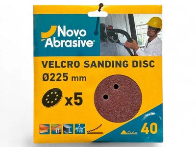Круг шлифовальный на липучке с отверстиями Novoabrasive Р40 225мм (5шт.)
