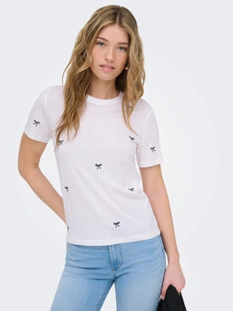 Футболка бавовняна жіноча ONLY 15288473 L Bright White (5715867011407)
