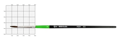 Пензель поні кругла 612 № 2 коротка ручка ROSA Studio