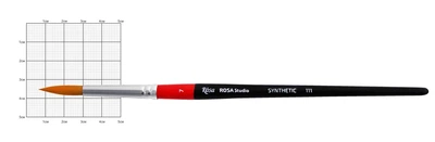 Пензель синтетика кругла 111 № 7 коротка ручка ROSA Studio