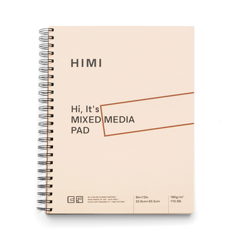 Блокнот на спіралі Mixed Media, 22,9х30,5см, 180г/м2, 40л, HIMI