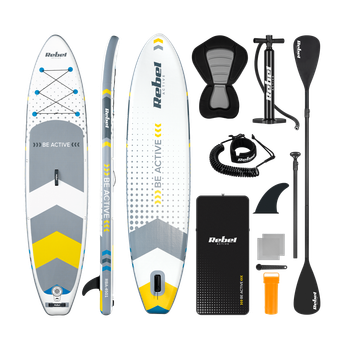 Надувна дошка Rebel SUP з сидінням для плавання, RBA-4501WH 350 см біло-сіра