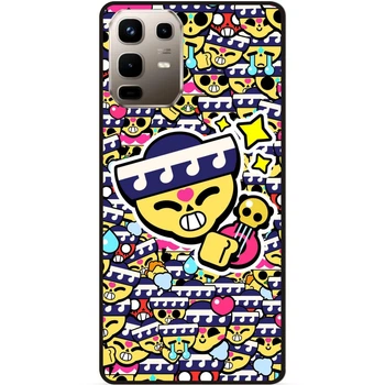 Силиконовый бампер чехол Candy для Infinix Note 50 Pro Plus 5G (X6856) Стикеры Brawl Stars Бравл Старс Поко Brawl