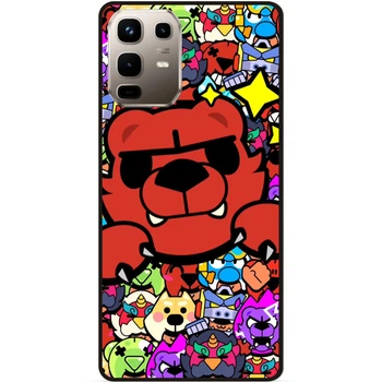 Силиконовый бампер чехол Candy для Infinix Note 50 Pro Plus 5G (X6856) Стикеры Brawl Stars Бравл Старс Нита Brawl