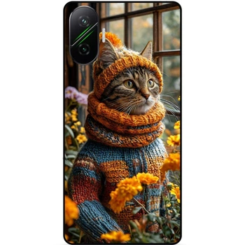 Чехол силиконовый бампер Candy для Xiaomi Poco F7 с рисунком Котик в цветах