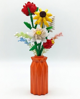 Конструктор интерьерный Love серия Flowers for Mom Цветы в оранжевой вазе