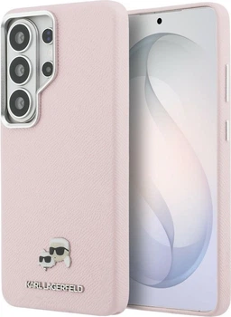 Чохол Karl Lagerfeld Saffiano KC Metal Logo MagSafe для Samsung Galaxy S26 Ultra Pink (KLHMS26L6PFKCLP)