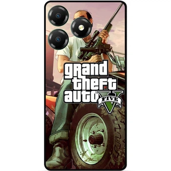 Чехол силиконовый бампер для ZTE Blade A36 с картинкой GTA ГТА
