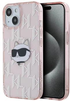 Панель Karl Lagerfeld IML Choupette Head & Monogram для Apple iPhone 14 / 15 / 13 Pink (3666339286101)