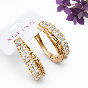 Сережки Xuping Jewelry довжина 2.3см медичне золото позолота 18К с799