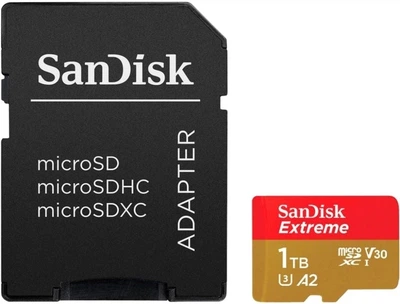 Карта пам'яті microSD 1 TB SanDisk Extreme class 10 UHS-I V30 U3 A2 + SD адаптер (SDSQXAV-1T00-GN6MA)
