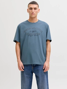 Футболка бавовняна довга чоловіча Jack & Jones 12291213 M Blue Mirage (5715830433793)