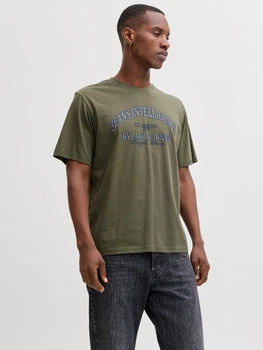 Футболка бавовняна довга чоловіча Jack & Jones 12291213 XL Dusty Olive (5715830433823)