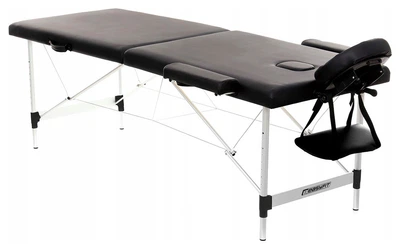 Масажний стіл EasyFit ZenRest-2 кушетка складна Чорна з чохлом (Чорний)