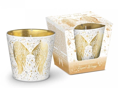 Свічка новорічна ароматизована в склі Bartek Candles Королівські крила 115г.