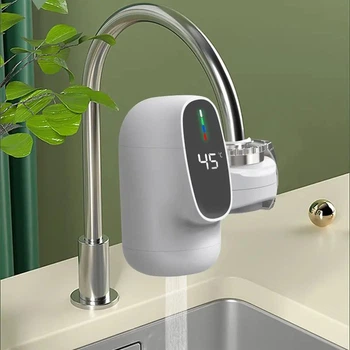 Водонагрівач проточний насадка на кран для кухні 3 кВт 0.04-0.5 МПа Water Heater ZSW-D03 c LCD дисплеєм, пластик