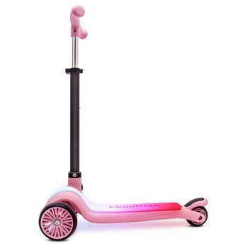 Триколісний дитячий самокат LUMI RIDE із LED-платформою, рожевий (Sun Baby)