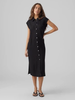 Платье-рубашка меди летнее женское Vero Moda 10282532 S Black (5715370991739)
