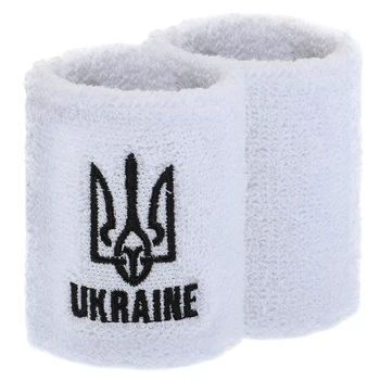 Напульсник спортивный махровый UKRAINE BC-9282-W 1шт, Белый, Размер (EU) - 1SIZE