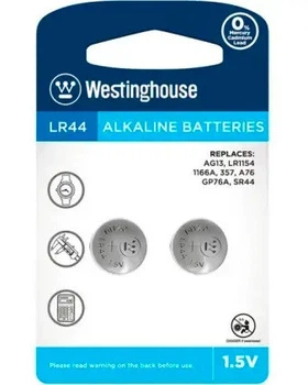 Батарейка часовая Westinghouse AG13/LR44 (упаковка 2 шт)