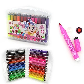 Набір фломастерів/штампи "Washable" шестиграний "Mom" 24шт AiJia (230-24)