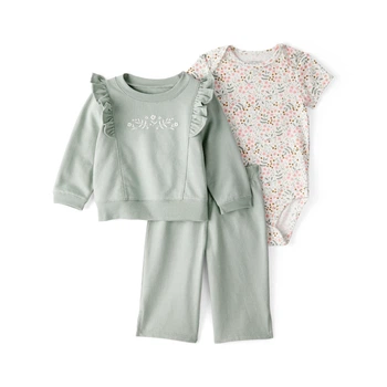 Комплект Carter's 3в1 боді, кофта, штани для дівчинки 69-72 см (1U062910_9M)