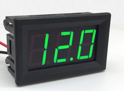 Вольтметр LED 4.5-30В цифровой электронный светодиодный 1.5 см 0.56" экран Зеленый LED (556321642) Черный