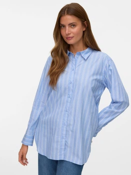 Сорочка бавовняна оверсайз жіноча Vero Moda 10336329 XS Hydrangea (5715826807713)