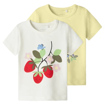 Футболка (2 шт.) Name it Summer Berry, цвет белый, размер 62 (251.13244675.CDAN)