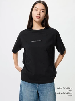 Футболка бавовняна жіноча Uniqlo 666286036 M Чорна (1159856499)