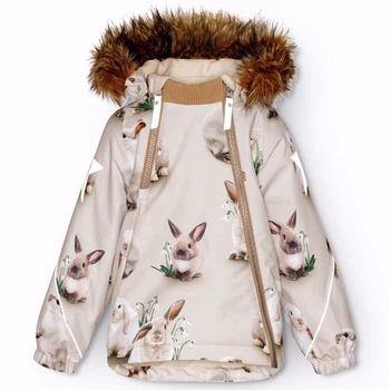 Зимняя термокуртка Molo Hopla Fur Winter Rabbits, цвет бежевый, размер 92 (5W24M318.9110)