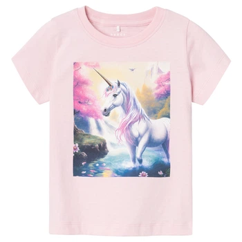 Футболка Name it Fairy Unicorn, цвет розовый, размер 80 (241.13227502.PPIN)